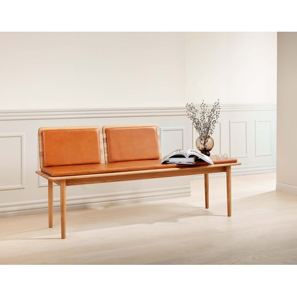 Konjaka brūns ādas sols Elba – Hammel Furniture-image-1