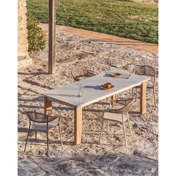 Metāla dārza ēdamgalds 100x233 cm Livorno – Kave Home-image-1