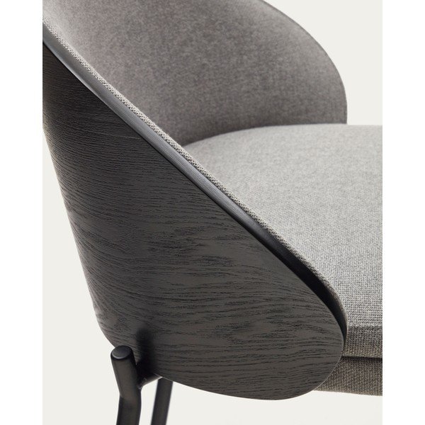 Melns/pelēks bāra krēsls (sēdekļa augstums 77 cm) Eamy – Kave Home-image-2