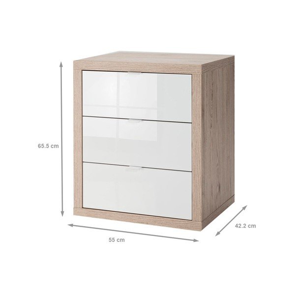 Brūna koka kumode ar 3 ozolkoka atvilktnēm Evergreen House Pacific-image-1