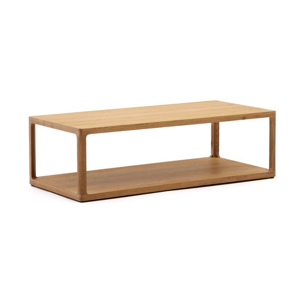 Dabīga toņa žurnālgaldiņš ar ozolkoka imitāciju 65x140 cm Maymai – Kave Home-image-2