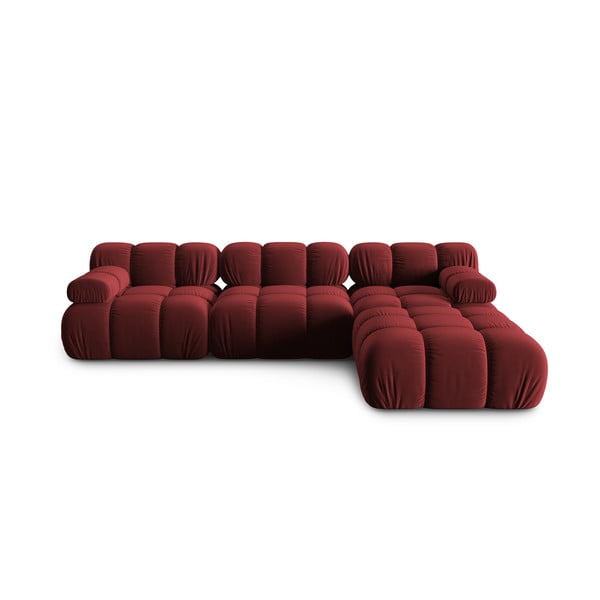 Sarkans samta stūra dīvāns Bellis – Micadoni Home