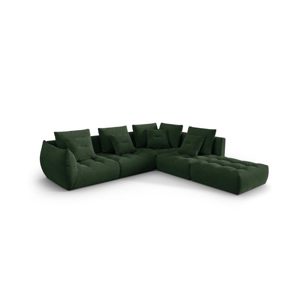Tumši zaļš stūra dīvāns (ar labo stūri/L veida) Bloom – Micadoni Home-image-2