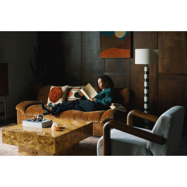 Brūns samta dīvāns 214 cm Douglas – Dutchbone-image-4