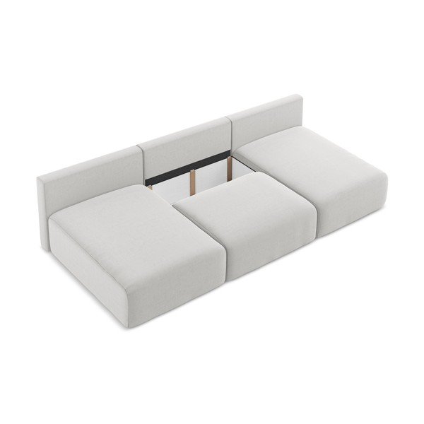 Gaiši pelēks samta salokāms (U veida) stūra dīvāns ar uzglabāšanas vietu Kalena – Makamii-image-4