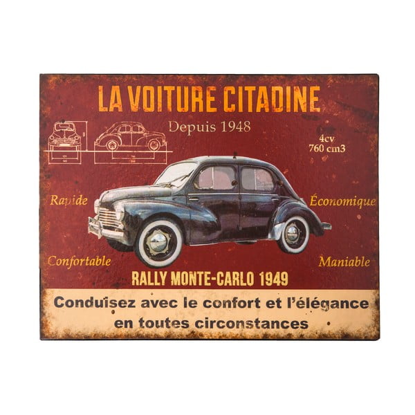 Metāla zīme Antic Line La Voiture, 28 x 22 cm