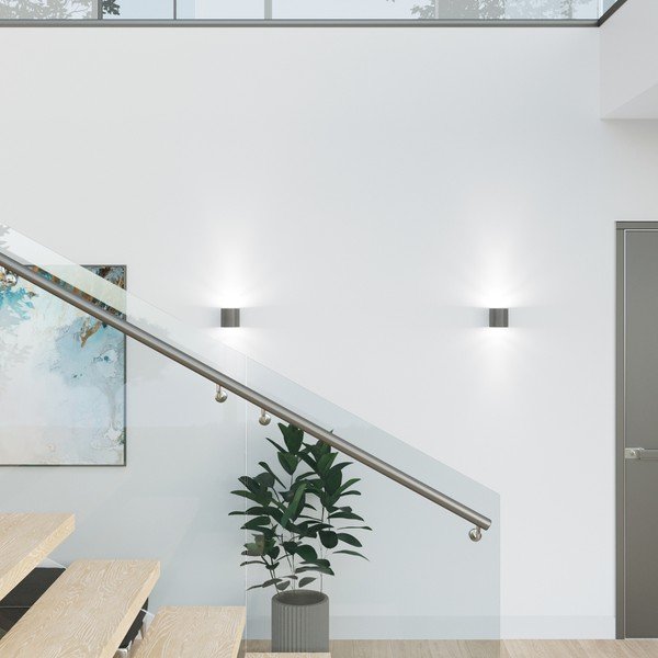 Tumši pelēka sienas lampa ø 10 cm Roda – Sollux-image-1