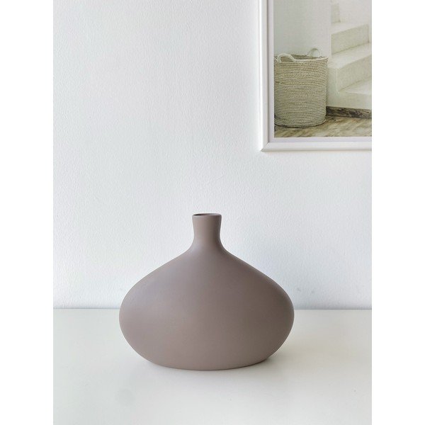 Brūna keramikas vāze Rulina Platy, augstums 20 cm-image-1