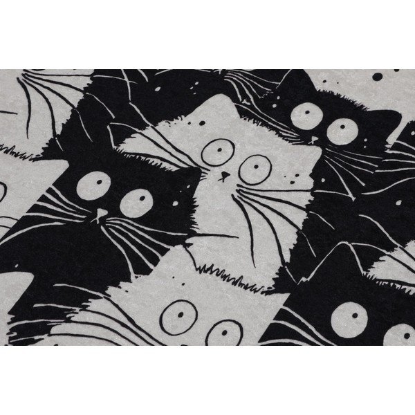 Melni/pelēki vannas istabas paklājiņi (2 gab.) 60x100 cm White Cats – Foutastic-image-3