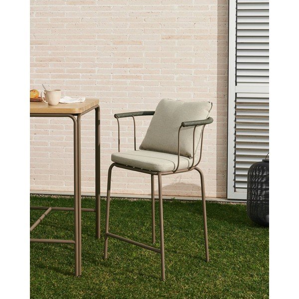 Gaiši zaļš dārza bāra krēsls Salguer – Kave Home-image-1