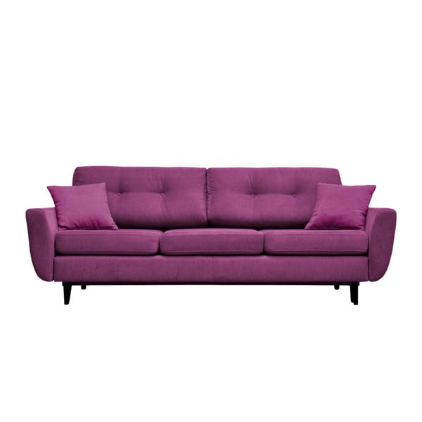 Violets trīsvietīgs izlaižams dīvāns ar melnām kājām Mazzini Sofas Jasmin