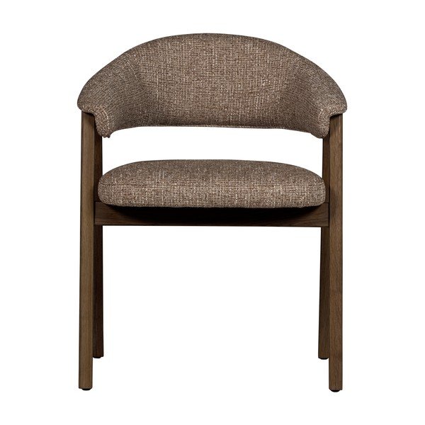 Brūns polsterēts pusdienu krēsls ar roku balstiem Tunar – WOOOD-image-2