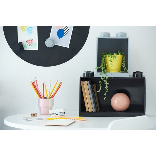 Bērnu melnais sienas plaukts Brick 8 - LEGO®-image-1