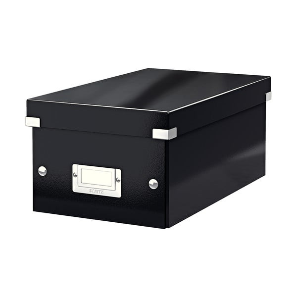 Melna uzglabāšanas kaste ar vāku Leitz Click&Store, garums 35 cm