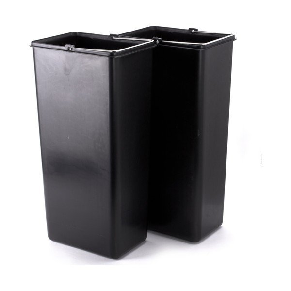 Matētas sudraba krāsas atkritumu šķirošanas tērauda atkritumu tvertne ar pedāli 2x20 l   Tri Selectif – MSV-image-4