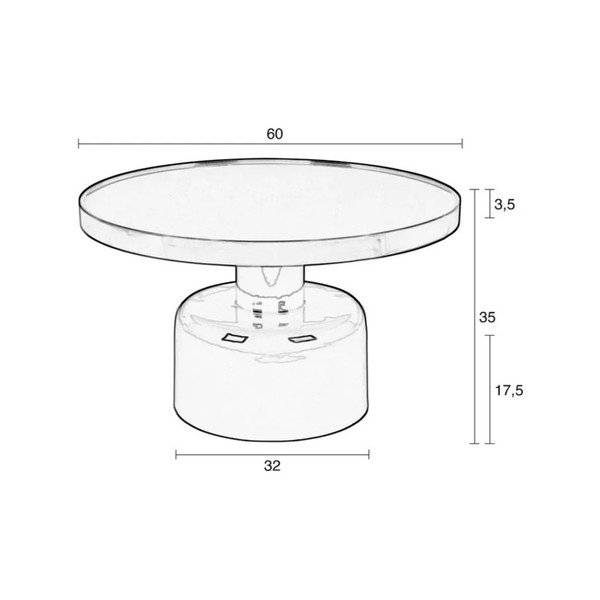 Metāla apaļš sānu galdiņš ø 60 cm Glam – Zuiver-image-4