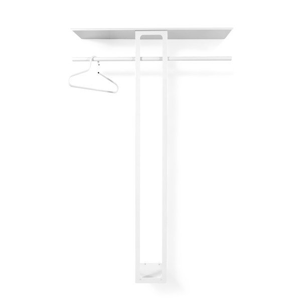 Balts tērauda sienas pakaramais ar plauktu 100 cm Luno Large – Spinder Design-image-3