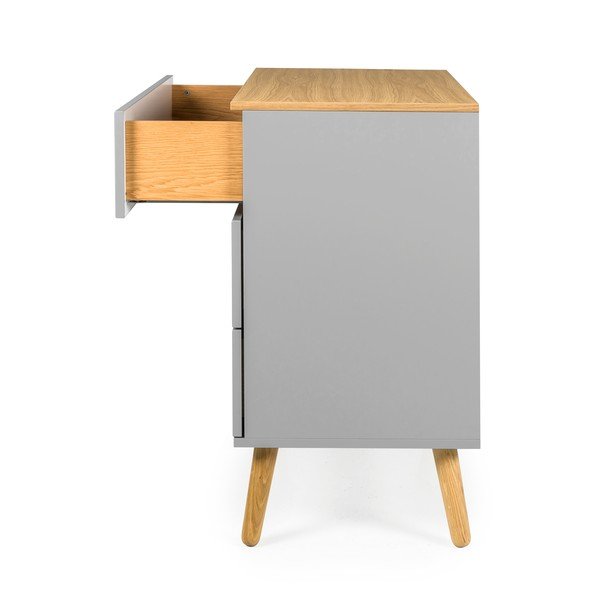 Pelēka kumode ar ozolkoka kājām Tenzo Dot, 90 x 79 cm-image-4