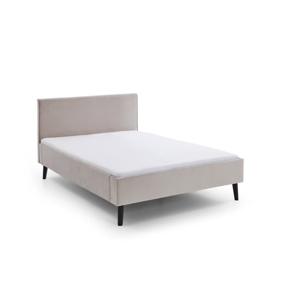 Bēša polsterēta divvietīga gulta 140x200 cm Leira – Meise Möbel