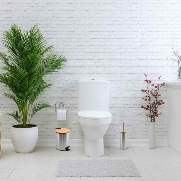 Matētas sudraba krāsas tērauda atkritumu tvertne ar pedāli 5 l   Adonis – Spirella-image-1