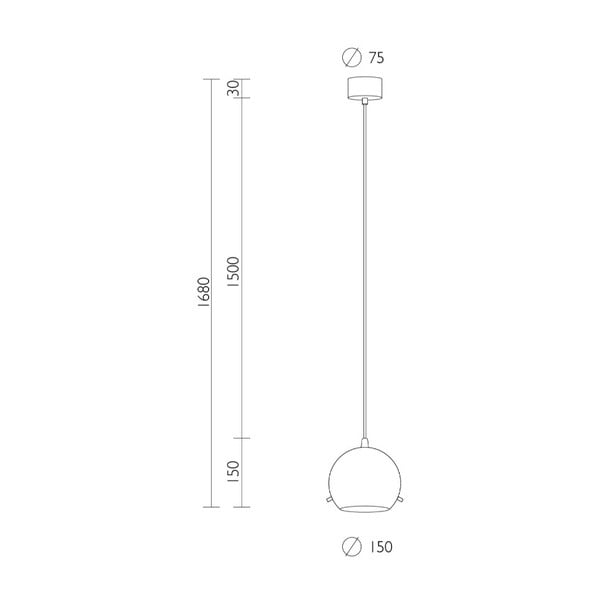 Balta matēta griestu lampa ar melnu kabeli Sotto Luce Myoo-image-1