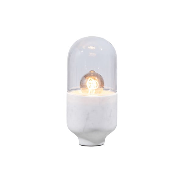 Balta galda lampa no stikla (augstums 26 cm) Asel – WOOOD