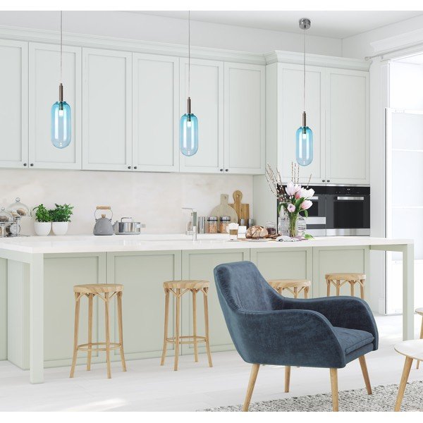 Zila LED piekaramā lampa ar stikla abažūru ø 13 cm Fiuggi – Candellux Lighting-image-3