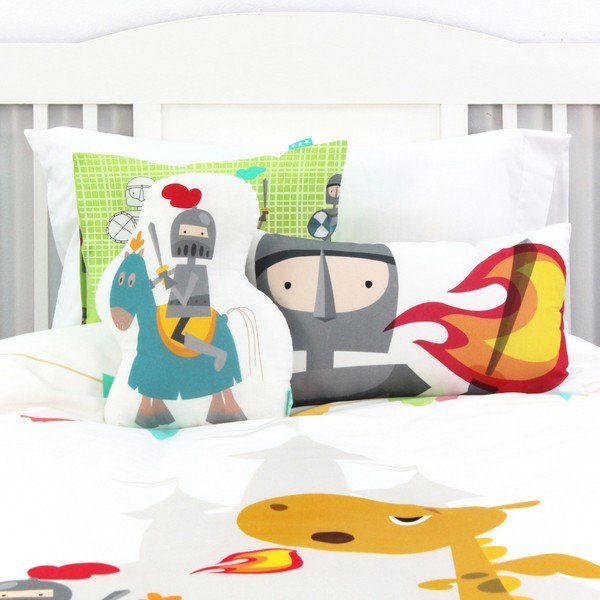 Bērnu kokvilnas segas pārvalks un spilvens Mr. Fox Knight, 140 x 200 cm-image-4