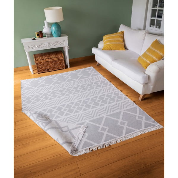 Balti pelēks kokvilnas paklājs Oyo home Duo, 160 x 230 cm-image-2