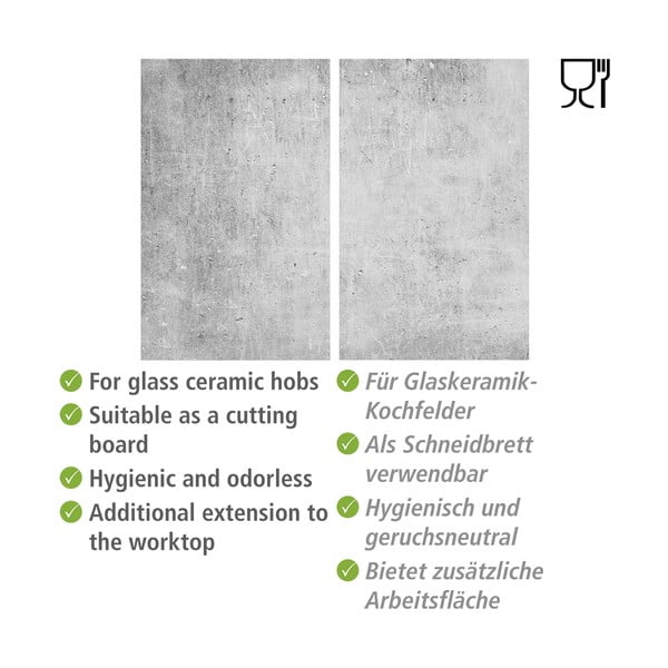 Plīts aizsargplāksnes no rūdīta stikla (2 gab.) 52x30 cm Concrete – Allstar-image-4