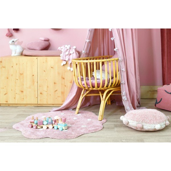 Rozā mazgājams/ar rokām darināts kokvilnas bērnu paklājs ø90 cm Mini Biscuit Vintage Nude – Lorena Canals-image-4