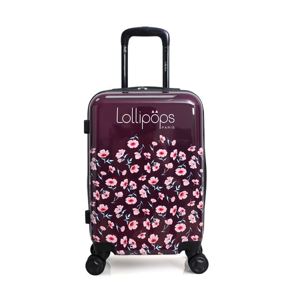 Violeta un rozā bagāžas soma uz 4 riteņiem Lollipops Poppy