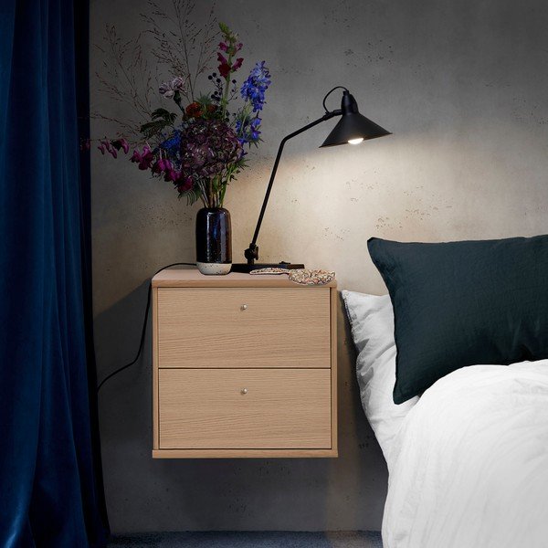 Piekarams ozolkoka imitācijas naktsgaldiņš ar plauktiem Mistral – Hammel Furniture-image-1