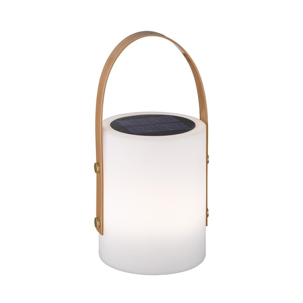 Balta/brūna LED galda lampa (augstums 34 cm) Bari – Fischer & Honsel