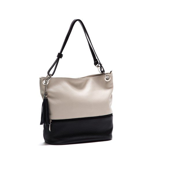 Ādas rokassoma Anna Luchini 1104 Beige Nero-image-2