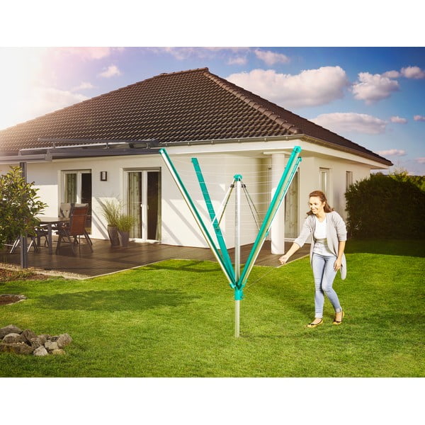 Sudraba krāsas dārza veļas žāvētājs 60 m Linomatic 600 Deluxe Cover – LEIFHEIT-image-1