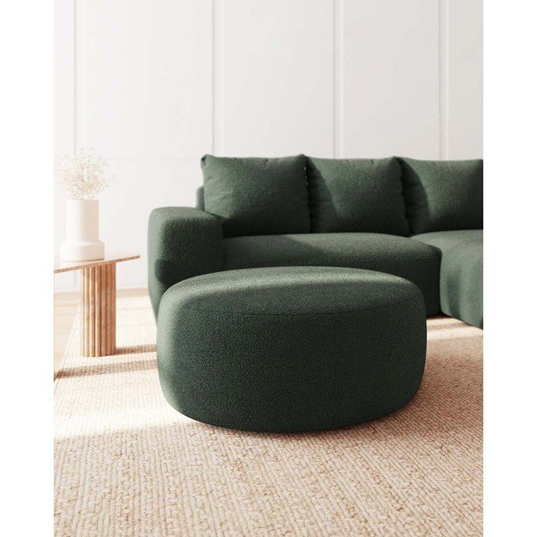 Zaļš pufs no buklē auduma Feiro – MESONICA-image-2