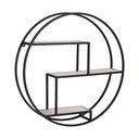 Melns/dabīga toņa daudzlīmeņu paulonijas masīvkoka sienas plaukts 62 cm Rotterdam – House Nordic