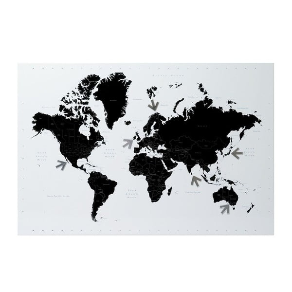 Magnētiskā tāfele Pasaules karte