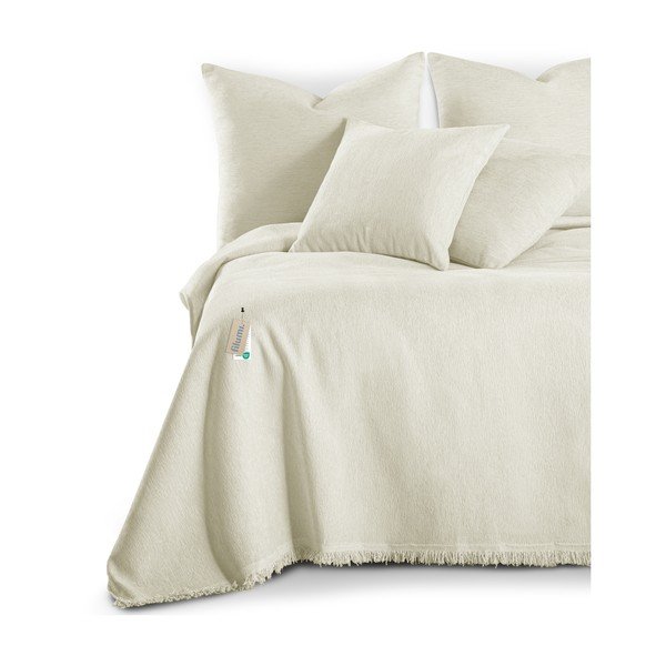 Krēmkrāsas gultas pārklājs no šenila 220x240 cm Talo – Filumi