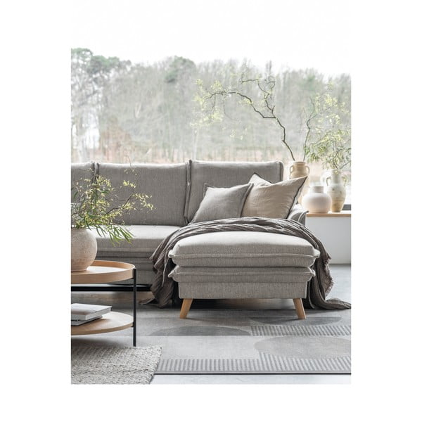 Pelēkbēšs salokāms/ar uzglabāšanas vietu stūra dīvāns (ar labo stūri/ar zvilni) Charming Charlie – Miuform-image-4