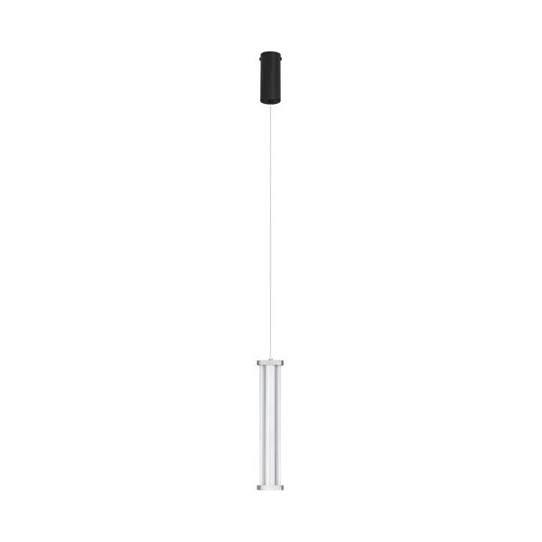 Matēti melna/matētas sudraba krāsas metāla LED piekaramā lampa ar regulējamu spilgtumu ar akrila stikla abažūru ø 6 cm Pheme – Nova Luce