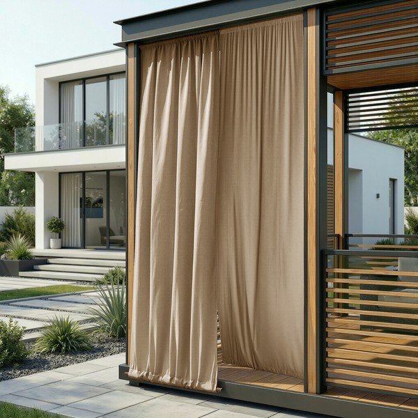 Bēšs daļēji gaismu necaurlaidīgs/āra aizkars Calisto – Filumi