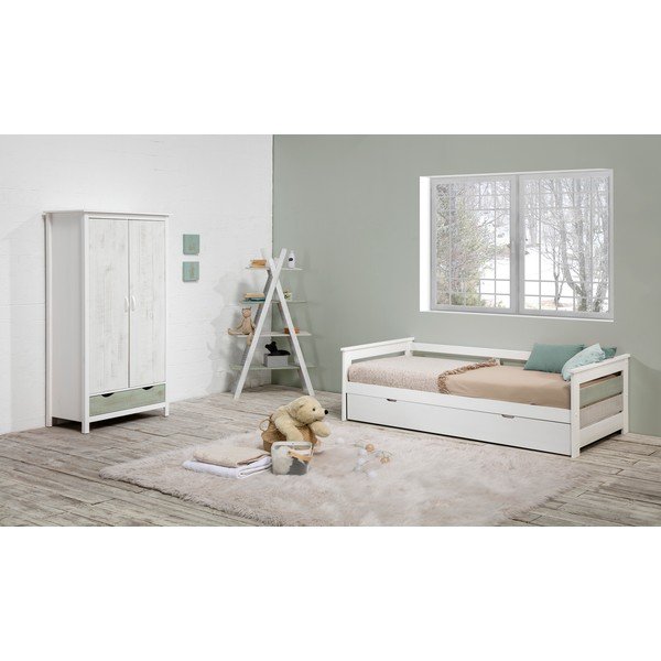 Balts bērnu grāmatplaukts ar priedes koka konstrukciju Marckeric Perlé-image-1