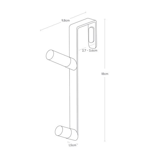 Balts metāla durvju pakaramais 1,5 cm Tower – YAMAZAKI-image-4