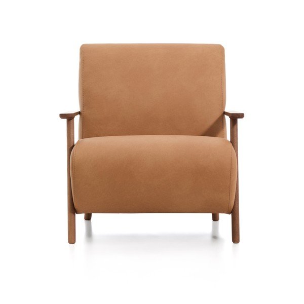 Brūns ādas atpūtas krēsls Meghan – Kave Home-image-2