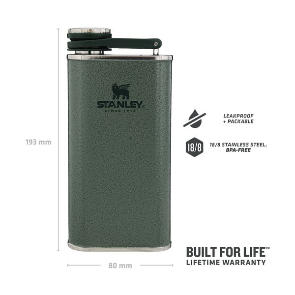 Zaļa nerūsējošā tērauda blašķe 230 ml Easy-Fill Wide Mouth Flask Hammer Tone Green – Stanley-image-4