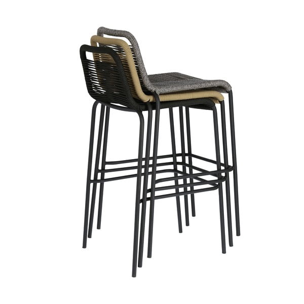 Bēšs bāra krēsls ar tērauda konstrukciju Kave Home Glenville, augstums 74 cm-image-3