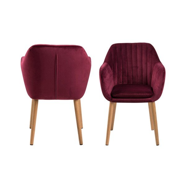 Actona Emilia Vic bordo sarkans ēdamistabas krēsls-image-3