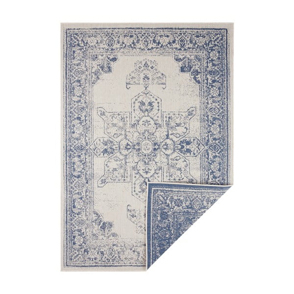 Zils un krēmkrāsas āra paklājs NORTHRUGS Borbon, 80 x 150 cm